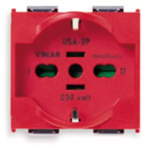 Vimar - 08410.R - 2P+E 16A universal outlet red
