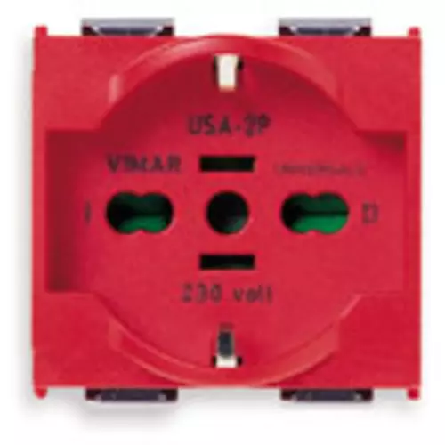 Vimar - 08410.R - Steckdose 2P+E 16A Universal rot