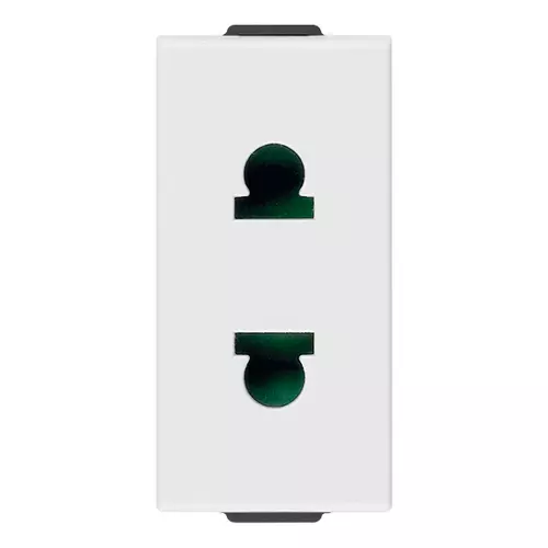 Vimar - 09234 - 2P 16A USA+EU ø4,8mm SICURY outlet white