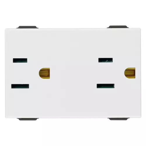 Vimar - 09243 - Two 2P+E15AUSA+SASO SICURY outlets white