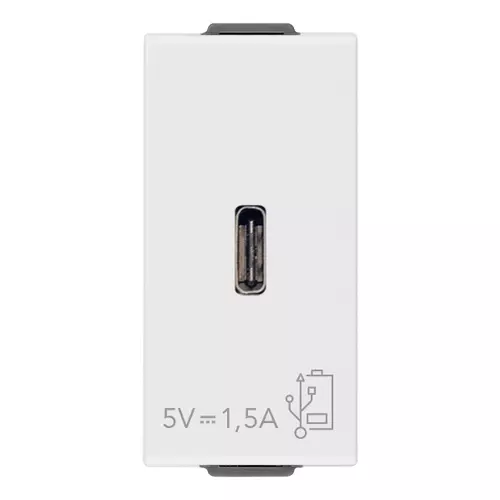 Vimar - 09292.C - Alimentation USB C 5V 1,5A 1M blanc
