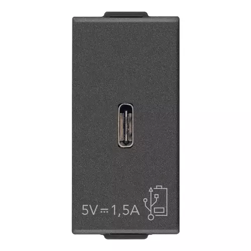 Vimar - 09292.C.CM - C-USB supply unit 5V 1,5A 1M carbon m