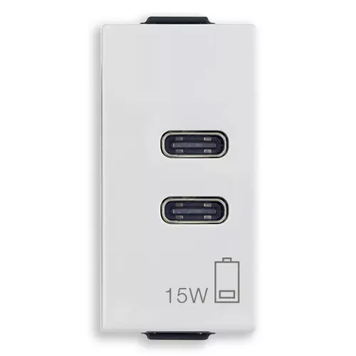 Vimar - 09292.CC - Alimentador USB C+C 15W 3A 5V 1M blanco