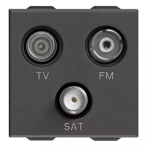 Vimar - 09303.CM - TV-FM-SAT-Einzeldose 3Aus carbon matt