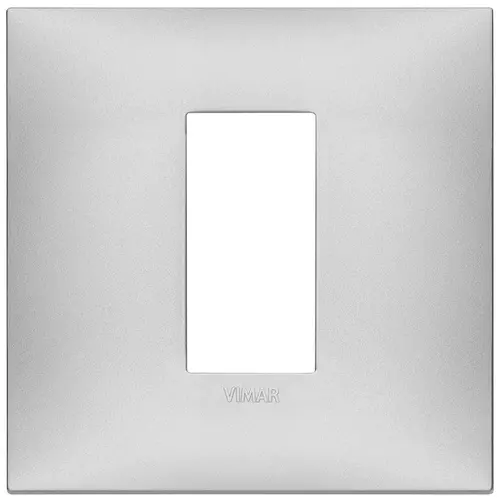 Vimar - 09661.21 - Plaque 1Mcentrx2M techn.argent mat