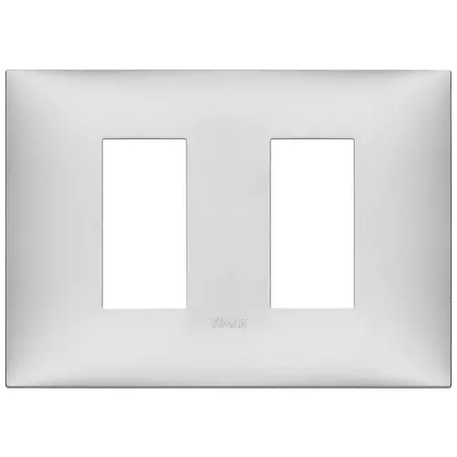 Vimar - 09679.21 - Plaque 2Mlatéraux techn.argent mat