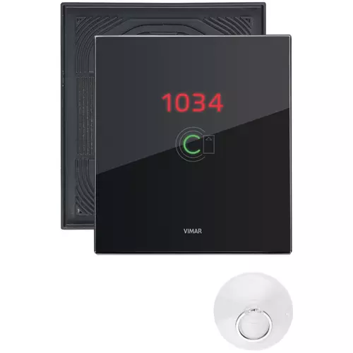 Vimar - 0K21666.76.03 - Plaque 3M transp.NR crist.diam.noir IP55