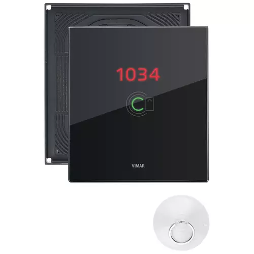 Vimar - 0K21666.76.03 - Plate 3Mtransp.NR cryst.black diam.IP55