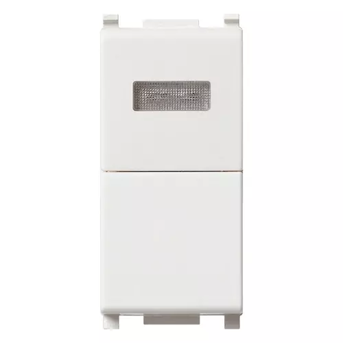 Vimar - 14068.B - Poussoir 1P NO 10A+voyant blanc blanc