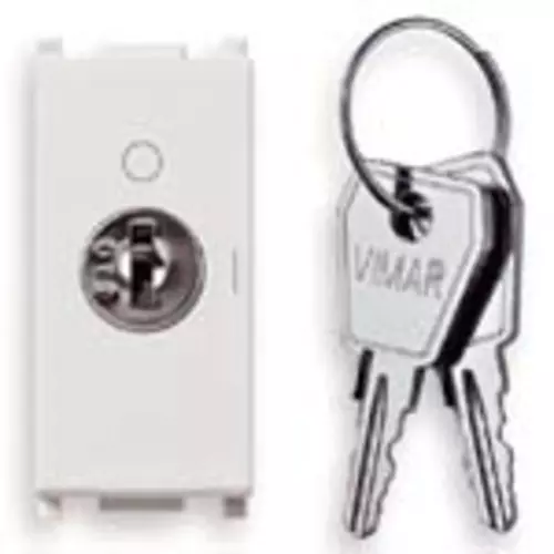 Vimar - 14083.S - 2P 16AX 1-way switch +key in OFF white