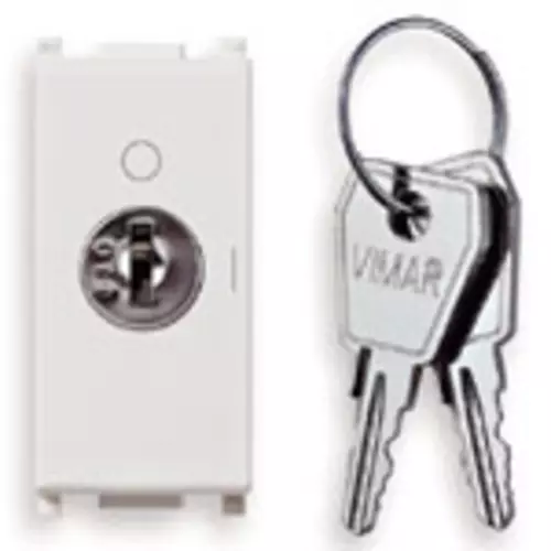 Vimar - 14087.CU - Taster 2P NO 16A m/000-Schlüssel weiß