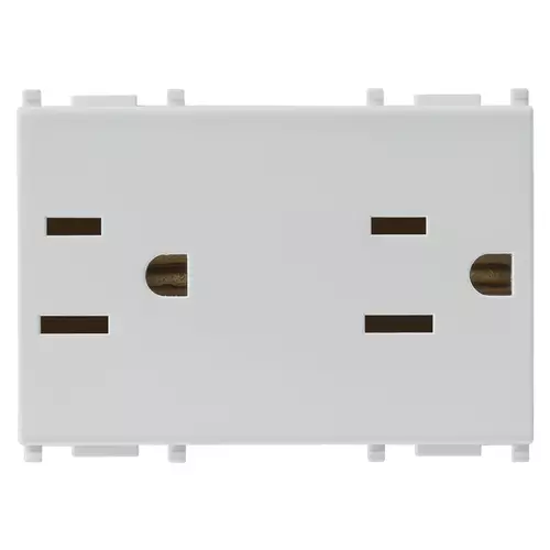 Vimar - 14246.SL - Two 2P+E 15A 127V USA outlets Silver