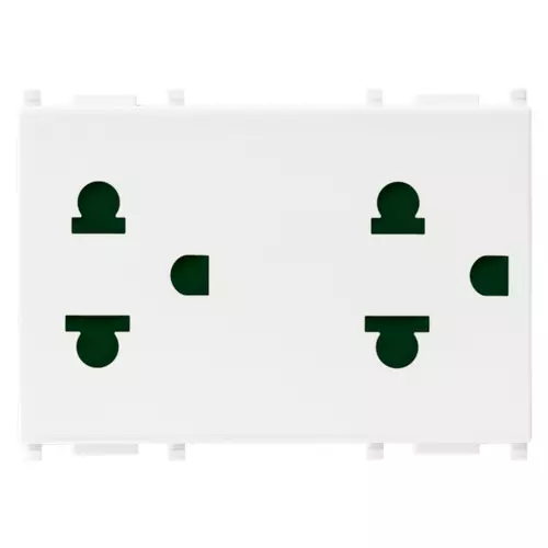 Vimar - 14249 - Two 2P+E 16A USA+EU SICURY outlets white