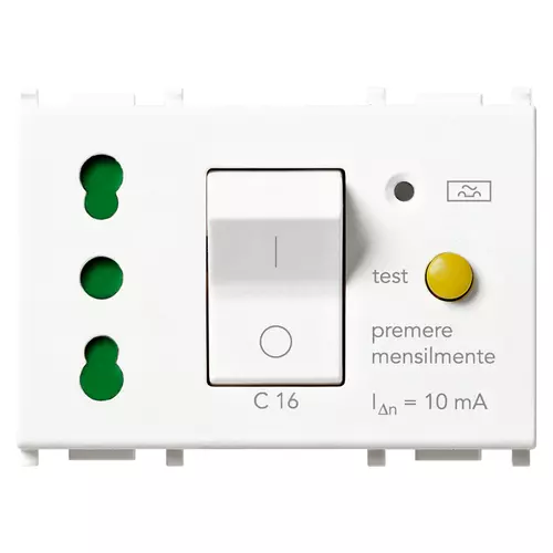 Vimar - 14283 - Toma 2P+T 16A P17/11+MT Dif. C16 blanco