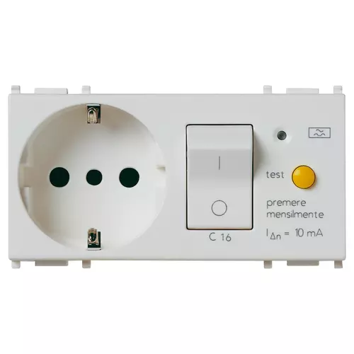 Vimar - 14286.SL - 2P+E 16A P30 outlet +C16 RCBO Silver