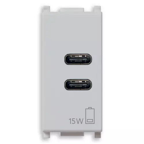 Vimar - 14292.CC.SL - USB-Netzgerät C+C 15W 3A 5V 1M Silver