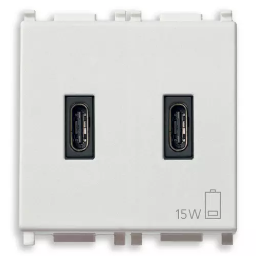 Vimar - 14295.CC - C+C-USB supply unit 15W 3A 5V 2M white