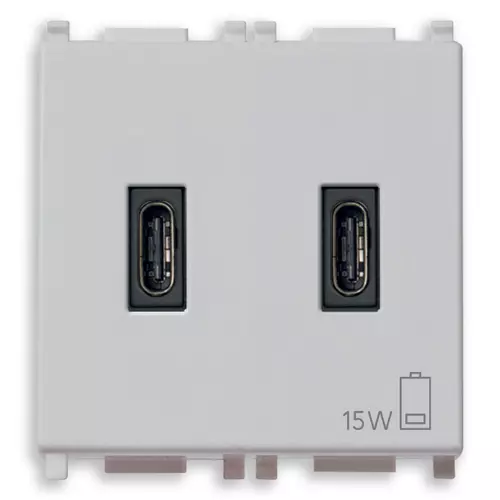 Vimar - 14295.CC.SL - USB-Netzgerät C+C 15W 3A 5V 2M Silver