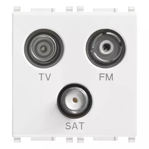 Vimar - 14303 - Prise TV-FM-SAT directe 3sorties blanc
