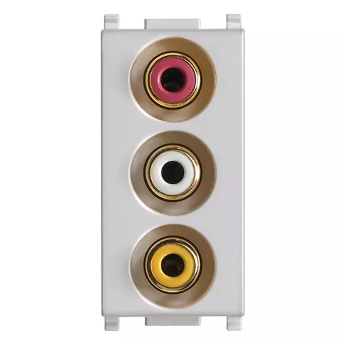 Vimar - 14335.SL - Socket with 3 RCA connectors Silver