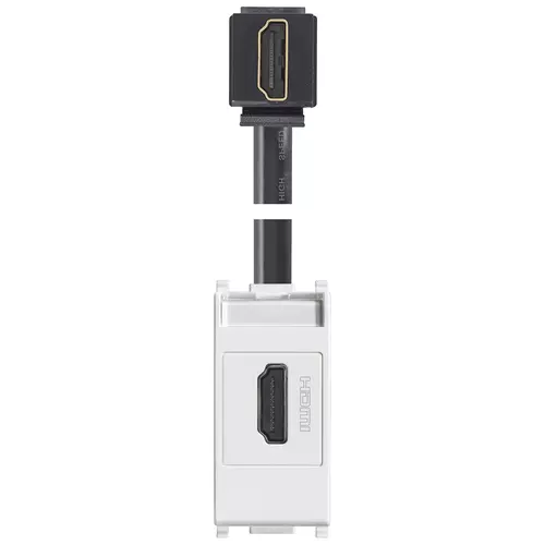 Vimar - 14346.H - HDMI 2.1b outlet with 90° cable white