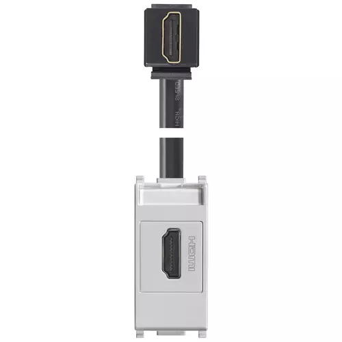 Vimar - 14346.H.SL - HDMI 2.1b outlet with 90° cable Silver