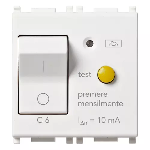 Vimar - 14411.06 - FI-Schalter 1P+N C6 10mA weiß