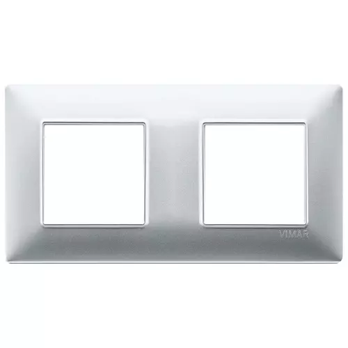 Vimar - 14643.20 - Placca 4M (2+2) int71 argento opaco