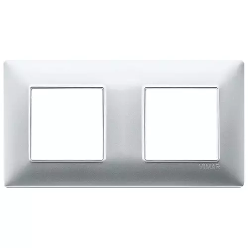 Vimar - 14643.20 - Plaque 4M(2+2)entraxe71 techn.argent mat