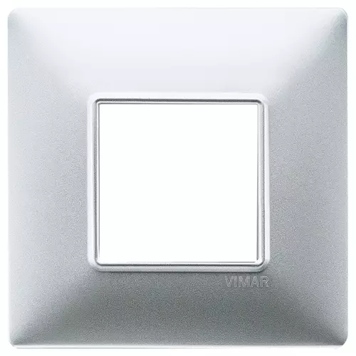 Vimar - 14647.20 - Plaque 2M BS techn.argent mat