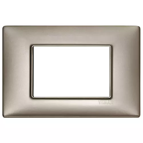 Vimar - 14653.74 - Placa 3M metal níquel perlado