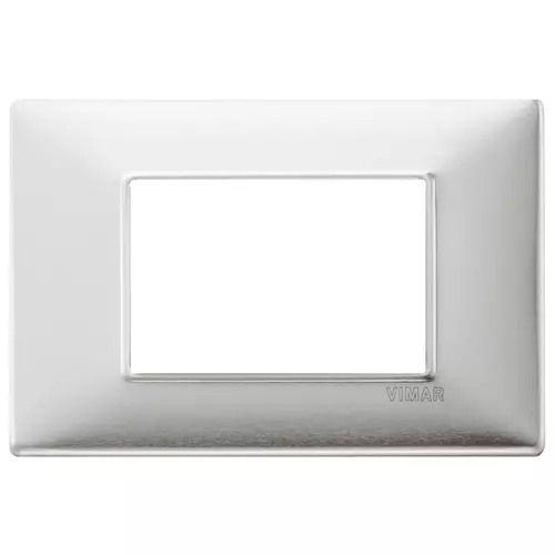 Vimar - 14653.81 - Plaque 3M aluminium brossé