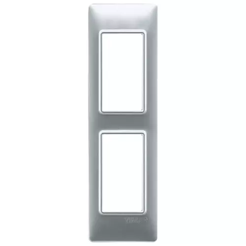 Vimar - 14667.20 - Plaque 2Mhuiss. techn.argent mat