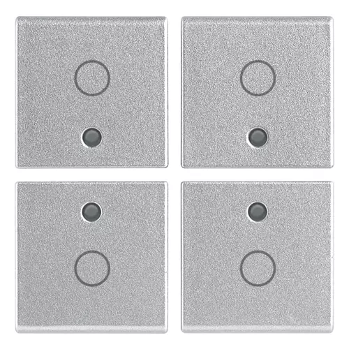Vimar - 14841.0.SL - Four half-buttons 1M O symbol Silver