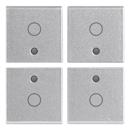 Vimar - 14841.0.SL - Quatre demi-boutons 1M symbole O Silver