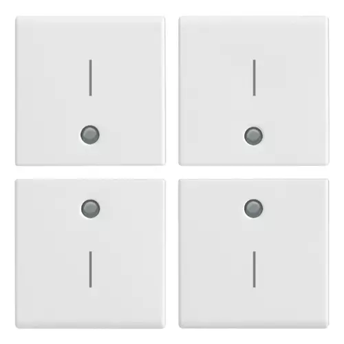 Vimar - 14841.1 - Quatre demi-boutons 1M symbole I blanc