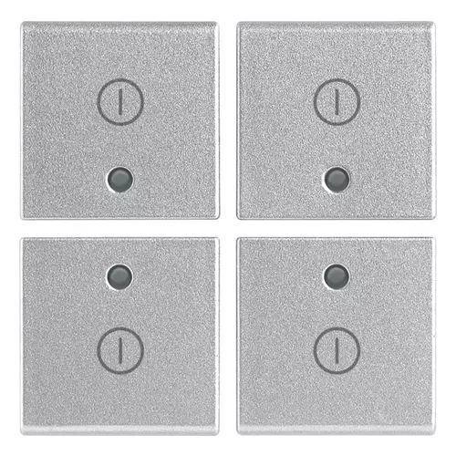 Vimar - 14841.2.SL - Four half-buttons 1M I/O symbols Silver