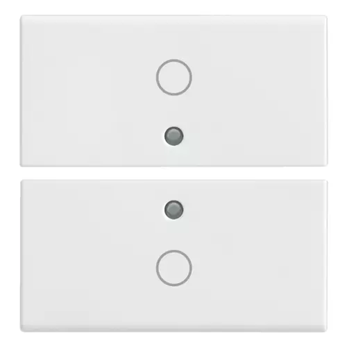 Vimar - 14842.0 - Deux demi-boutons 2M symbole O blanc