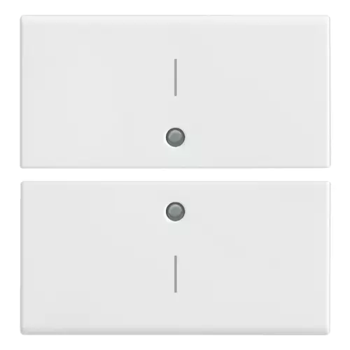 Vimar - 14842.1 - Deux demi-boutons 2M symbole I blanc