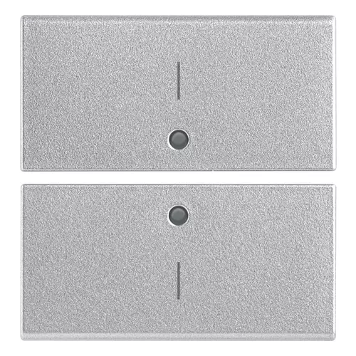 Vimar - 14842.1.SL - Two half-buttons 2M I symbol Silver