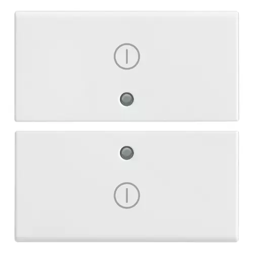 Vimar - 14842.2 - Deux demi-boutons 2M symboles I/O blanc
