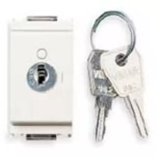 Vimar - 16165.S.B - 2P 16AX 1-way switch +key in OFF white