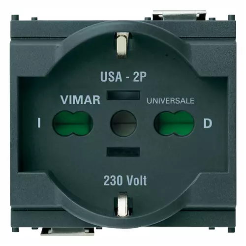 Vimar - 16210 - Prise 2P+T 16A universel gris