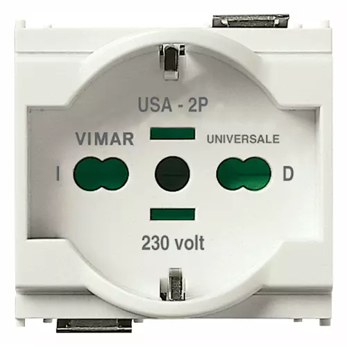 Vimar - 16210.B - Prise 2P+T 16A universel blanc