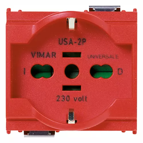 Vimar - 16210.R - 2P+E 16A universal outlet red