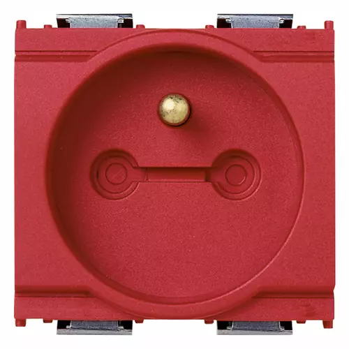 Vimar - 16213.R - 2P+E French outlet +block-device red