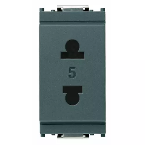 Vimar - 16233 - 2P 15A USA+EU ø4,8mm outlet grey