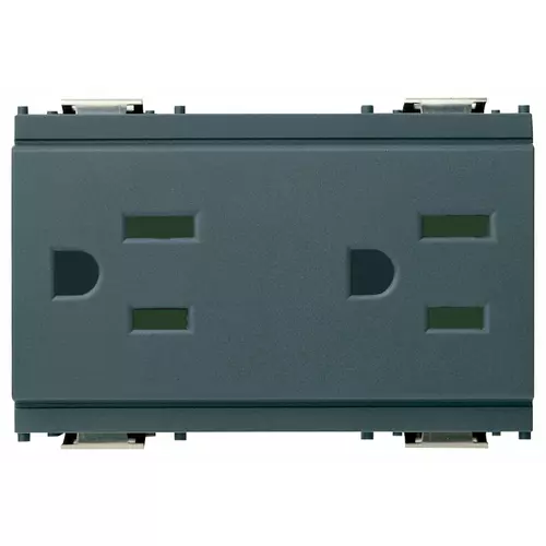 Vimar - 16243 - Two 2P+E 15A127V USA SICURY outlets grey