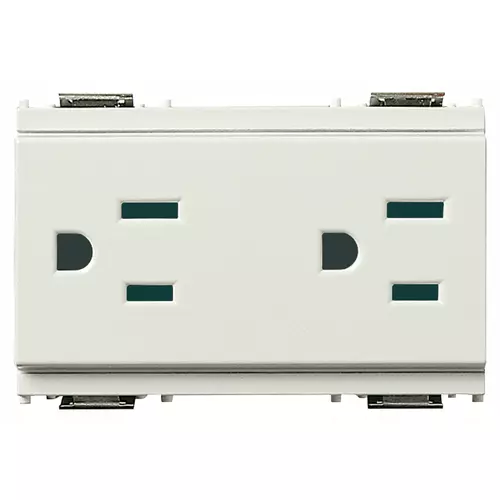 Vimar - 16243.B - Two 2P+E15A127V USA SICURY outlets white