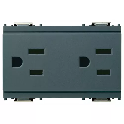 Vimar - 16246 - Two 2P+E 15A 127V USA outlets grey